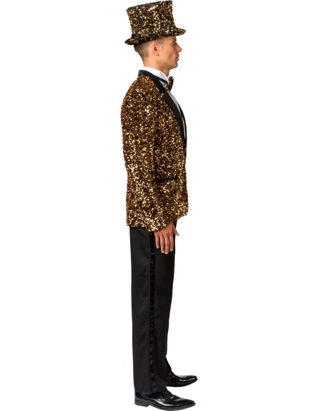 Veste homme à paillettes dorées – Chic, glamour et éclat festif