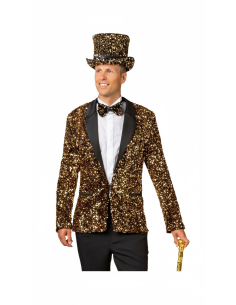 Veste homme à paillettes dorées – Chic, glamour et éclat festif 2