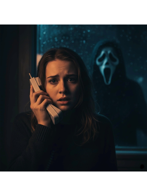 Téléphone Ghost Face® avec Son - Accessoire Rétro pour Fans de Scream