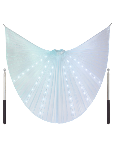 Cape irisée LED 140 cm – Ailes d’Isis lumineuses avec tiges