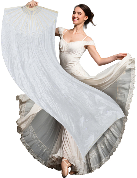 Éventail LED blanc 75 × 150 cm – Accessoire lumineux multifonction pour danse, festival & spectacle