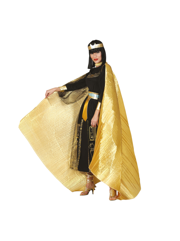 Cape plissée or 285 × 135 cm – Ailes d’Isis dorées pour danse, festival & spectacle