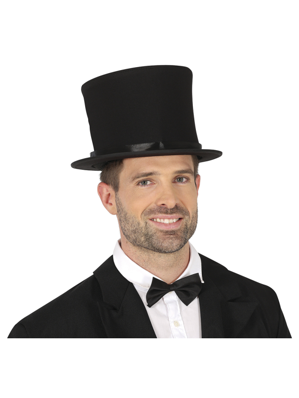 Chapeau haut-de-forme pliable noir – Gibus/claque adulte