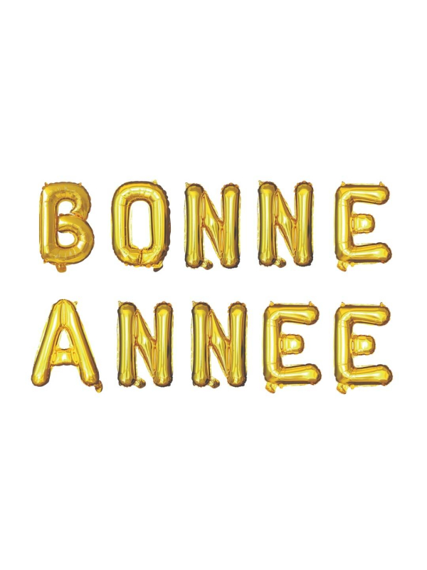 Ballons lettres « BONNE ANNÉE » 30 cm or
