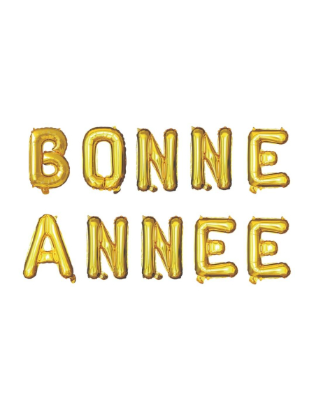 Ballons lettres « BONNE ANNÉE » 30 cm or