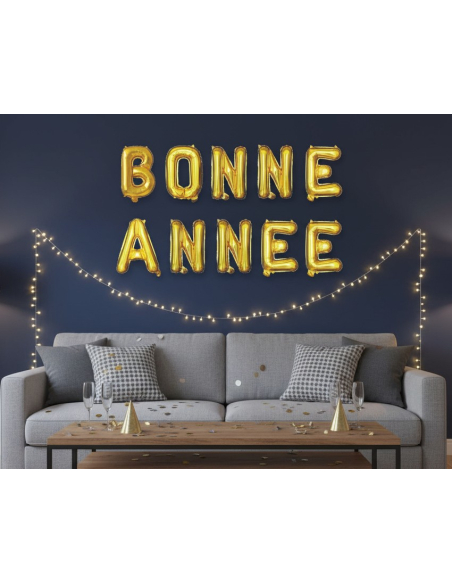 Ballons lettres « BONNE ANNÉE » 30 cm or