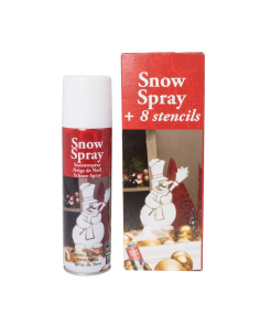 Bombe de neige artificielle 150 ml avec 8 pochoirs – Spray décoratif pour Noël et vitrines 2