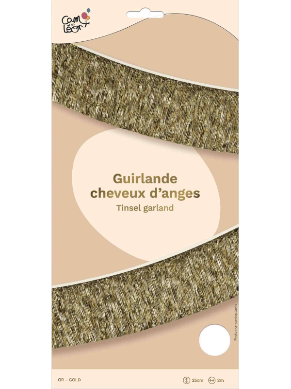 Guirlande cheveux d’anges or 25 cm x 2 m – Brillance et élégance pour Noël