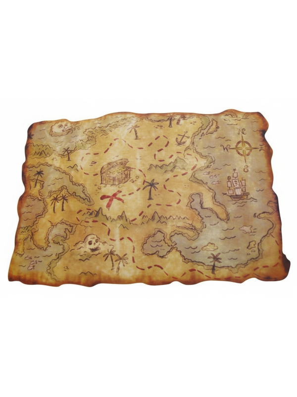 Carte au trésor pirate 29 x 45 cm – Accessoire de fête et déguisement pirate