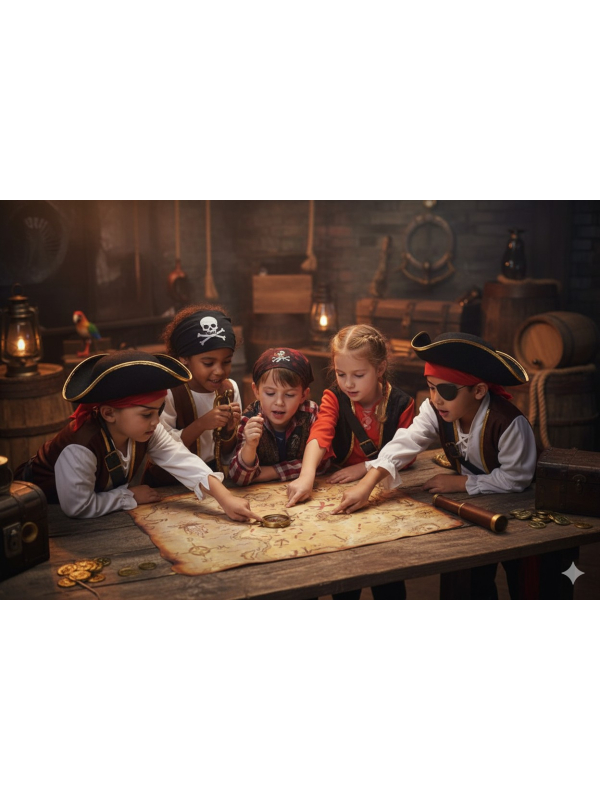 Carte au trésor pirate 29 x 45 cm – Accessoire de fête et déguisement pirate