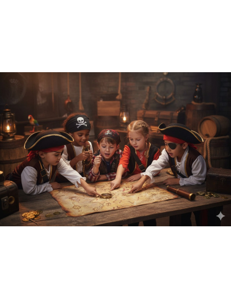 Carte au trésor pirate 29 x 45 cm – Accessoire de fête et déguisement pirate