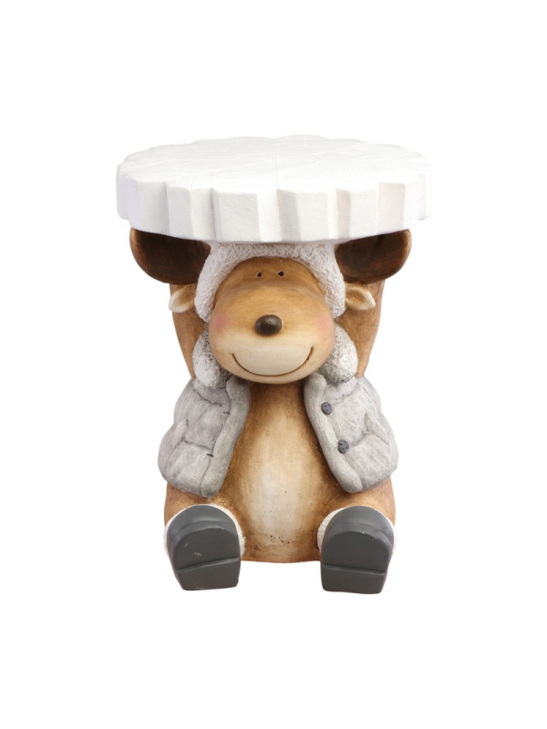 Support renne plateau flocon XL – déco Noël premium