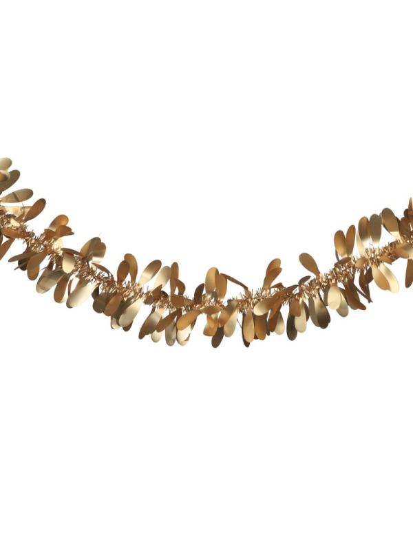 Guirlande de Noël dorée or mat – 2,7 m (qualité pro, légère)