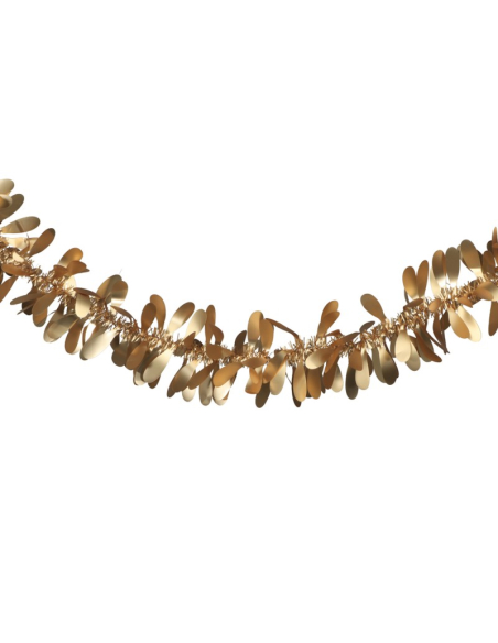 Guirlande de Noël dorée or mat – 2,7 m (qualité pro, légère)