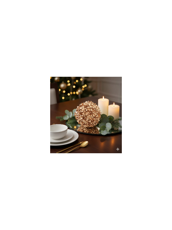 Boule de buis or mat Ø18 cm – élégance premium...