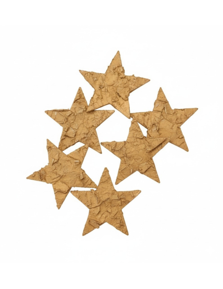 24 étoiles écorce de bois or mat – 5,4 cm (lot déco & DIY)