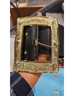 Ceinture Père Noël Luxe Professionnelle – Boucle dorée massive