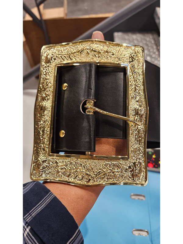 Ceinture Père Noël Luxe Professionnelle – Boucle dorée massive