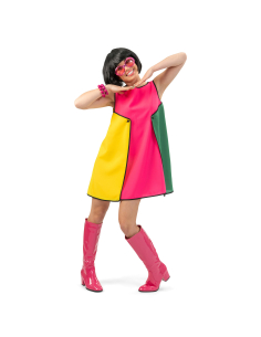 Robe trapèze color block années 60 – Déguisement femme style Mod & go-go