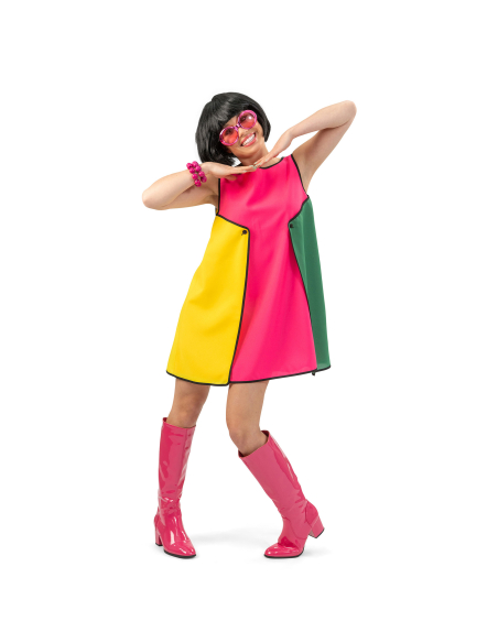Robe trapèze color block années 60 – Déguisement femme style Mod & go-go