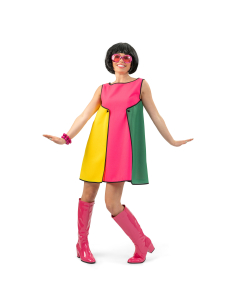 Robe trapèze color block années 60 – Déguisement femme style Mod & go-go 2