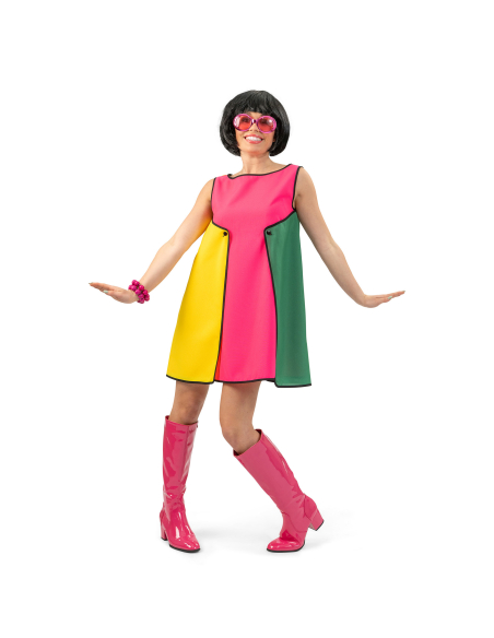 Robe trapèze color block années 60 – Déguisement femme style Mod & go-go