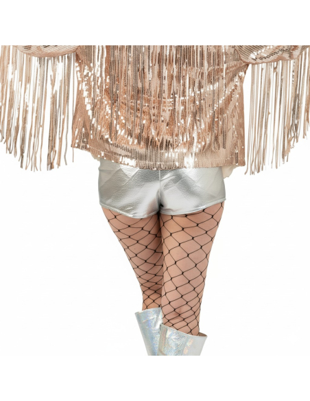 Short argenté femme – Disco sexy pour festival & danse (S/M, M/L, L/XL)