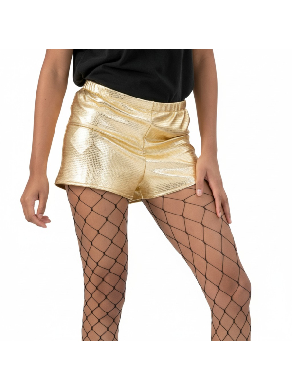 Short doré femme disco – Sexy festival & danse (S/M, M/L, L/XL)