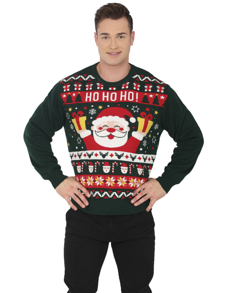 Pull de Noël homme “HO HO HO!” – Kitsch stylé, esprit d’équipe garanti