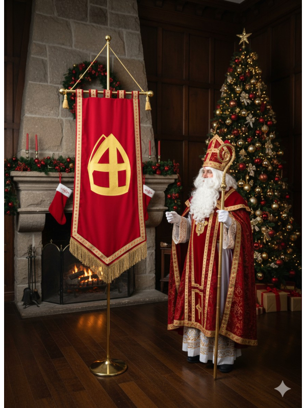 Mât Métal Doré pour Bannière Saint-Nicolas – Élégance et Polyvalence