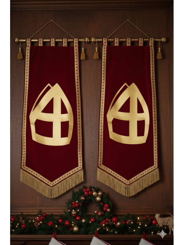 Mât Métal Doré pour Bannière Saint-Nicolas –...
