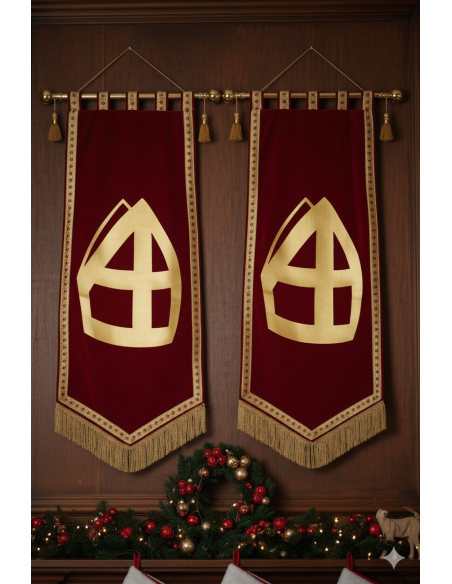 Mât Métal Doré pour Bannière Saint-Nicolas – Élégance et Polyvalence
