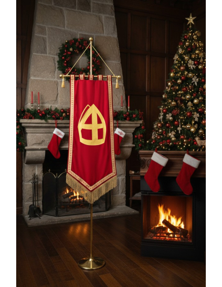 Mât Métal Doré pour Bannière Saint-Nicolas – Élégance et Polyvalence