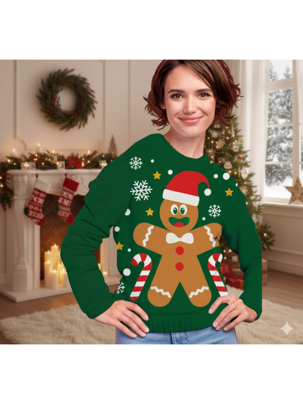 Pull de Noël Femme “Biscuit de Pain d’Épices” –...