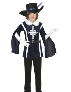 Déguisement Mousquetaire Enfant – Costume Historique avec Chapeau, Ceinture et Tunique Bleue 2