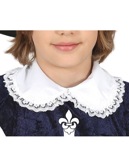Déguisement Mousquetaire Enfant – Costume Historique avec Chapeau, Ceinture et Tunique Bleue