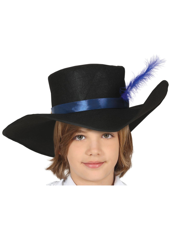 Déguisement Mousquetaire Enfant – Costume Historique avec Chapeau, Ceinture et Tunique Bleue