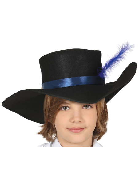 Déguisement Mousquetaire Enfant – Costume Historique avec Chapeau, Ceinture et Tunique Bleue