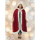 Cape Mère Noël longue à capuche – velours rouge, bordure blanche