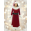 Robe Mère Noël Luxe – longue velours rouge, zip dos + bonnet, ceinture et gants (S/M à XXL)
