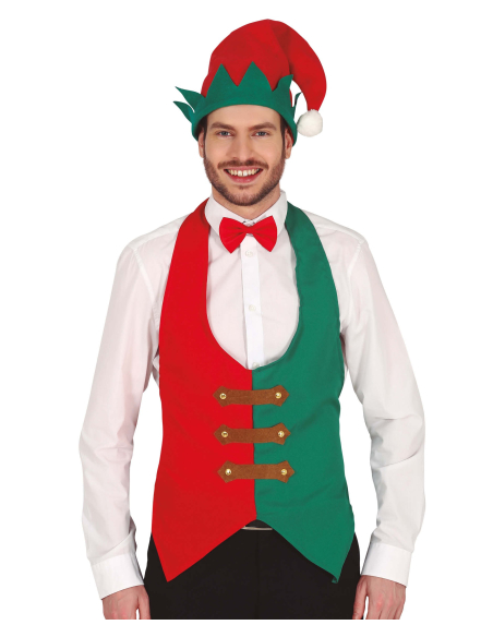 Gilet de Lutin de Noël – Taille Unique – Accessoire de Déguisement Adulte