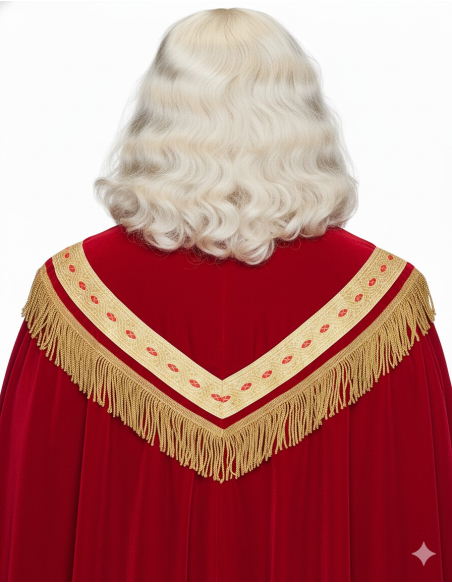 Perruque et Barbe Père Noël Professionnelles – Ensemble de Luxe Saint-Nicolas pour Collectivités