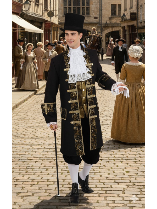 Costume Baroque : Un Hommage au Style du XVIIIe Siècle, Détails Raffinés pour une Élégance Royale
