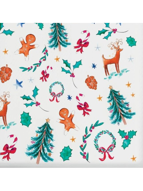 Serviettes en papier Noël – Lot de 20 motifs festifs