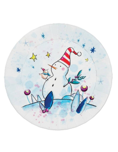 Assiettes en papier Noël Ø 23 cm – Lot de 8 Bonhomme de...