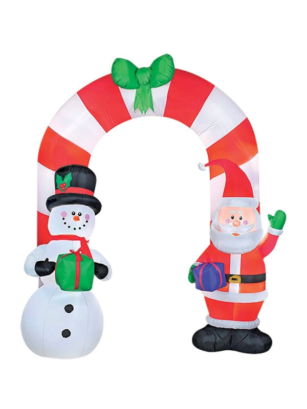 Arche de Noël gonflable lumineuse 2,40 m – Père Noël & Bonhomme de Neige