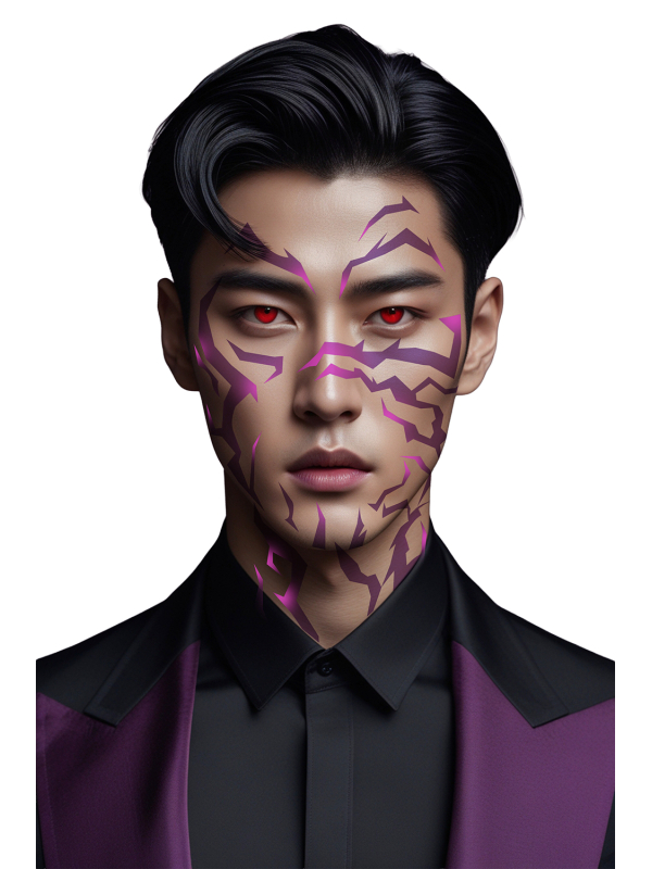 Tatouage adhésif visage Demon Style – Effet K-Pop Coréen