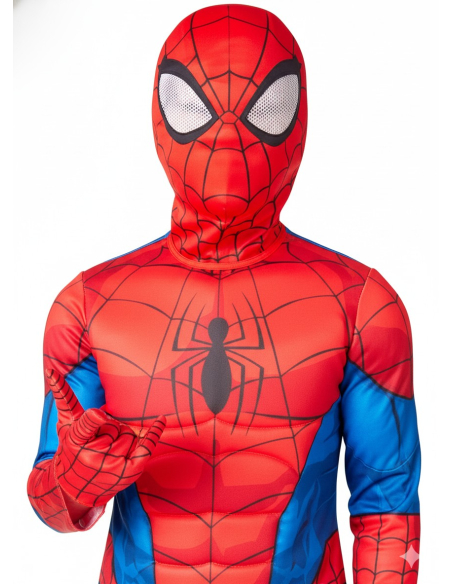 Déguisement Spiderman Enfant Luxe – Haut Rembourré, Masque et Gants