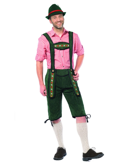 Déguisement Bavarois Homme Vert à Bretelles