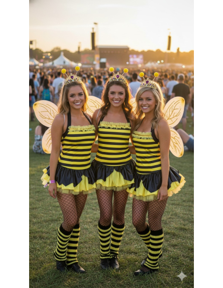 Déguisement d’Abeille Sexy Femme – Robe, Ailes, Couronne et Jambières